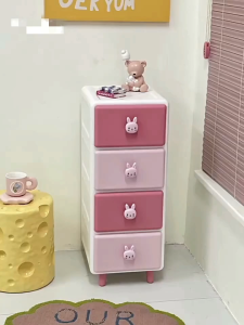Toys Storage Box Organizer Kids Cabinet Mini Rabbit Drawer Organizer Pink Drawer Cartoon Storage Box Drawe