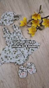 Jumper rok bayi anak cewek 0-6 bulan set baju baby girl newborn free topi sepatu