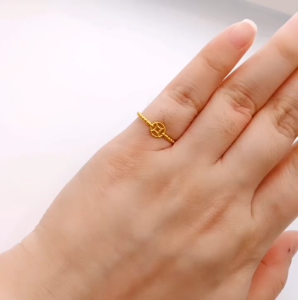 Yon Hing Cincin Coin Bajet Saiz 15 Emas 916