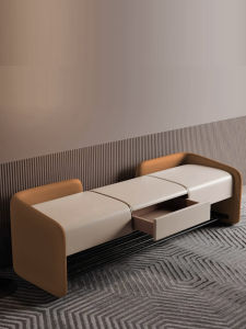 Modern Minimalist Home Entrance Shoe Bench Bedroom Living Room Sofa Leisure Furniture Storage Seat Cushion Leather Fabric