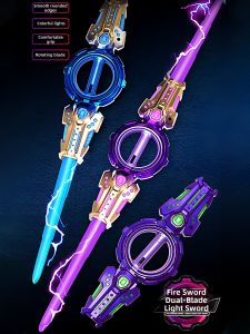 JIFANPAUL | Dual-Blade Extendable Rotating Light Saber with Sound Effects Toy