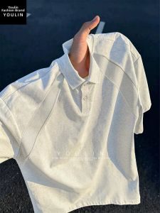 YOULIN | Summer American Style Box Cut Polo Shirt Short Sleeve