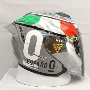 HELM SEV OCTOPUS LEOPARD GORILA GREY GLOS PAKET GANTENG KEKINIAN BY JS ARMOR GRATIS STIKER