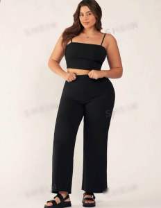 Plus Size Terno Flare Pants & Sleeveless Top Coords - CLAIRE