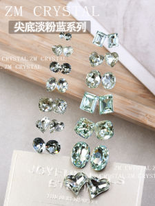 Ultra-Shiny K9 New Nail Drill Pastel Blue Sharp Bottom Pigeon Egg Ice Sugar Heap Nail Drill Decoration Beauty Tool Accessories