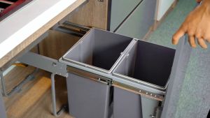 Thùng rác đôi gắn cánh FULCO  kèm ray trượt dung tích 40 lít kích thước 400mm