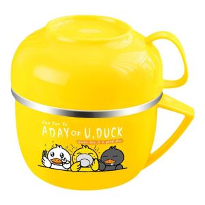 Food Grade 316 Stainless Steel Lunch Box with Cute Little Yellow Duck Design for School Cafeteria Meal Serving Child Exclusive