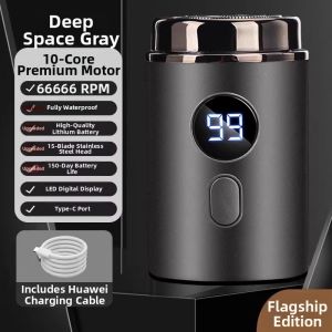 Portable Electric Shaver Mens Beard Trimmer Gift Style for Boyfriend Precision Steel Single Blade Head Wireless Charging