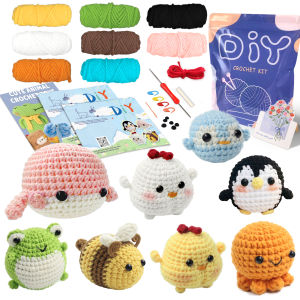 Animal sery Crochet Kit for Beginners Crochet Starter SET DIY Crochet Kit For BeginnersCrocheting Knitting Kit Step-by-Step