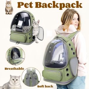 Portable Cat Backpack Space Compartment Breathable Pet Carrier Bag Outdoor Cat Travel Capsule Bag