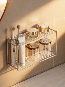 BANGJIE | Wall-mounted Drill-free Stainless Steel Bathroom Organizer