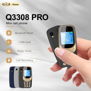 SERVO | SERVO Q3308 PRO 3 SIM Standby Mini Mobile Phone Magic Voice Bluetooth Dialer Speed Dial FM Radio 2G GSM Super Smaller Cellphones