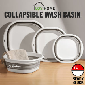 SG 5L/10L/15L Foldable Wash Basin Collapsible Washing Basin Multipurpose Plastic Pail Laundry Tub Portable Travel Bucket