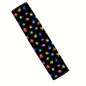 KCIMO Rainbow Paw Print Car Seat Belt Cover Soft Shoulder Pad Universal Auto Safety Strap Protector For Daily Driving
