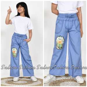 Kulot Jeans Anak Cewek Kekinian Usia 5 Tahun Sampai 12 Tahun Semi Jeans Anak Celana Boba Anak Perempuan Semi Jeans Usia 5 Tahun Sampai 12 Tahun