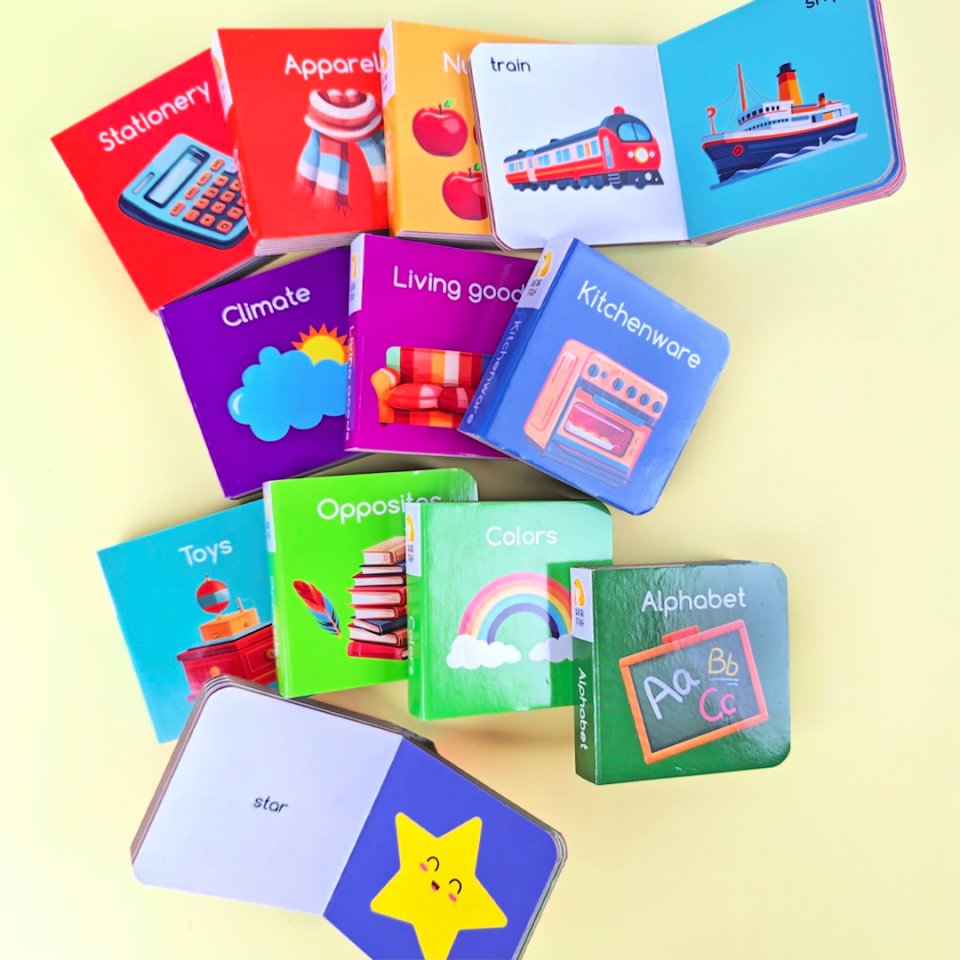 BEAR TALE Board Books Set for Kids Learning Educational Card Books Colorful Illustrations to Spark Reading Interest 12/8pcs in 1 Set