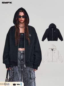 SMFK | Statue Cross Loose Zip-up Hoodie