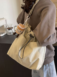 Fashionable Canvas Tote Bag Womens Large Capacity Shoulder Bag Commuter Crossbody Bag Urban Simple Style Soft Handle Bag