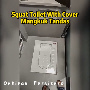 Black Squat Toilet With Flip Cover Spray Gun Anti-Slip Strong Flush Sensor Toilet Hidden Water Tank