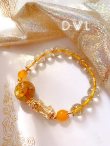 Money Drawing Natural Rutile Crystal Crystal Net Red Female TikTok Bracelet Bracelet Citrine Original Design