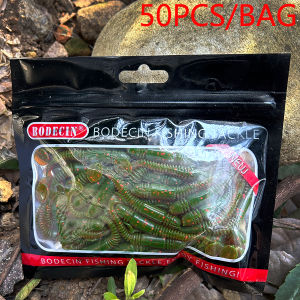 50PCS T Tail Grub Worm Vibrotail Tioga Soft Bait Artificial Wobblers For Shad Pike Trolling Fish Carp Fishing Lures Set Swimbait