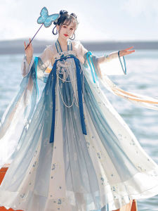 New 2025 Womens Tang Dynasty Style Hanfu Chest-Length Fairy-Quiet Beautiful Miniature Fairy-Like Ancient Costume Skirt