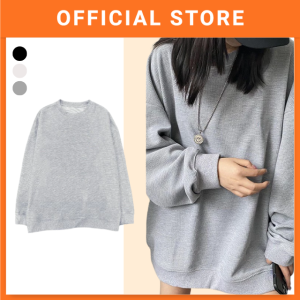 Women Long Sleeve Sweater Loose Fit Waffle Grid Sweatshirt Baju Lengan Panjang 女生长袖卫衣