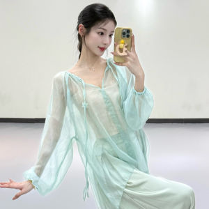 Đồ Khiêu Vũ Cổ Điển Rộng Rãi Cho Nữ Mùa Xuân Hè Phong Cách Mới Quần Áo Tập Luyện Bướm Bay Trong Không Khí Cổ Tích Quần Áo Khiêu Vũ Cổ Điển