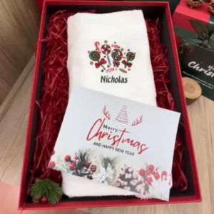 🎄🎄🎄Christmas Bath and Hand Towel Gift Set | Free Add Name | Christmas Box | 精致圣诞毛巾礼盒