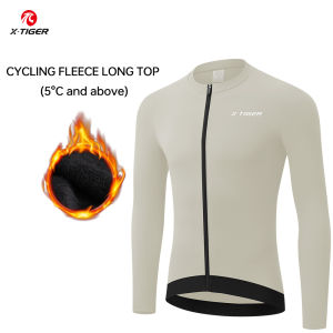 X-Tiger | X-TIGER Fleece Cycling Jersey Men Thermal Cycling Top Long Sleeve Bike Shirt With 3 Pockets Anti Slip Hem For Road MTB Riding