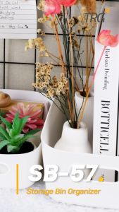 TRG Plastic Storage Bin Organizer PP SB-57 - Tempat Penyimpanan Keranjang Box Kotak Plastik Putih Makanan Kosmetik Baju Dapur Kamar Serbaguna TRG