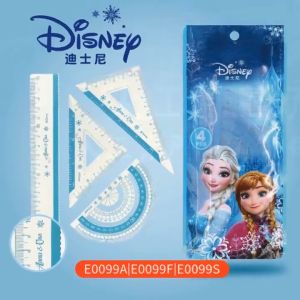Disney Transparent Ruler Tools 4 In 1 Acrylic Angle Ruler Protractor Triangle Ruler Measuring Tools [SG Ready Stock]