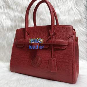 Túi xách da voi thật màu đỏ kích thước 26.7cm-18.5cm-11cm