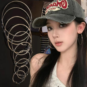 Xu Hướng Clip Trên Bông tai vành lớn Bạc Lò xo bằng thép không gỉ Tải Bông tai kẹp Cho Phụ Nữ Vòng Tròn Bông tai kẹp trang sức quà Tặng Khuyên Tai
