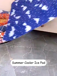 Multifunctional Foldable Pet Cooling Gel Ice Mat Waterproof Quick Cool Sleeping Pad Comfortable Water Bed Cushion Universal for Puppy Dog Cat Kennel Soft Breathable Summer Heat Relief Pad Also for Infant Inflatable Water Play Daily Rest Cooling Supplies