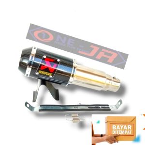Silencer Knalpot Racing AKRAPOVIC LORENZO GP M1 Suara Ngebas diameter 50/51mm