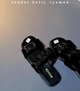 sandal wanita slide korea sandal kerut