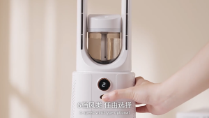 SG【Ready Stock】Bladeless Oscillating Tower Fan with 3D Vortex Airflow Combined Humidifier Function and LED Night Light Remote Control Included