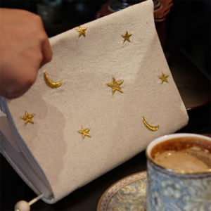 สมุดบันทึกทำมือ งานปัก ขนาด A5A6 สมุดบันทึกปกผ้าเย็บเข้าเล่มกระดาษเคลือบเงาสองด้าน