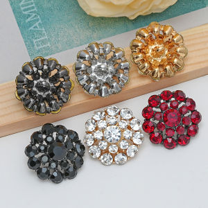 6pcs round diamond inlaid design metal buttons hand sewn decorative buttons fabric sewn handmade DIY decorative accessories