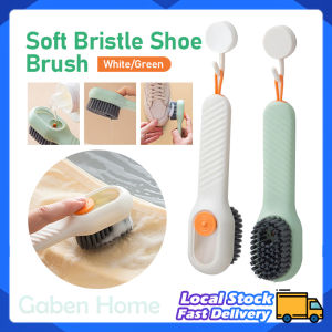 Shoe Brush Soft-Bristled Long Handle Shoe Brush With Soap Dispenser Household Laundry Automatic Filling Clothes Cleaning Brush