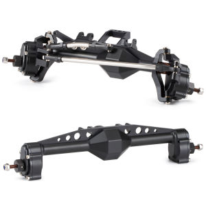 Machined 7075 Aluminum Offset Portal Axle Set with BTA Servo Mount for 1/10 RC Crawler Rigs H10 OPTIC Capra LCG Chassis