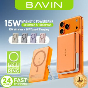 BAVIN PC1167 5000mAh /PC1168 10000mAh Portable Magnetic Wireless 15W Powerbank 22.5W+PD 20W Type-C Fast Charging w/Stand