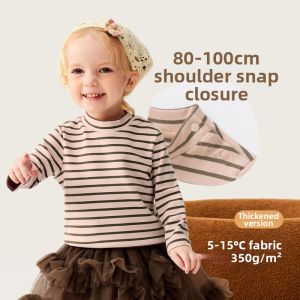 MINI BALA | Half High Neck Striped Long Sleeve T-Shirt