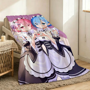 Bandai | Cartoon R-ReZero Anime Blanket 3D Flannel Blanket Soft Throw Art For Home Decor Bedroom Sofa Naps Picnic Birthday Present Gifts