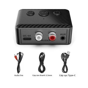 kebidumei | KEBIDUMEI Bluetooth 5.4 Bộ Thu Âm Thanh Bộ Chuyển Đổi Âm Thanh Nổi Không Dây Âm Nhạc 35mm Aux RCA Hỗ Trợ Phát Lại Đĩa U Cho Loa Máy Tính Để Bàn