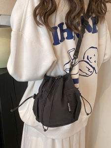 K-style Casual New Arrival Special-Interest Shoulder Bag Crossbody Bag Small Cloth Bag Mobile Phone Bag Female Casual Easiest for Match Mini Small Bucket Bag