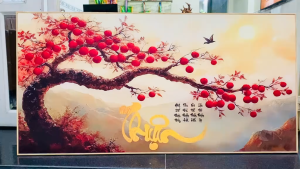 Tranh treo tường núi non hùng vĩ trang trí decor phòng khách quà tặng tân gia khai trương