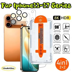 High-Definition Tempered Glass for IPhone 17 Pro Max 17e 11 12 13 14 15 16 17/Pro Max/Pro/Plus Screen Protectors+Lens Protectors