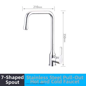 Splash-proof Rotatable Stainless Steel Kitchen Faucet Cold and Hot Water